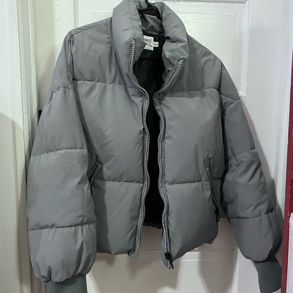 Princess Polly abe puffer jacket grey xs/s